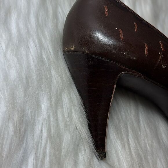 Bally Of Switzerland Vintage Brown Heels Sz 8.5 - Picture 5 of 8